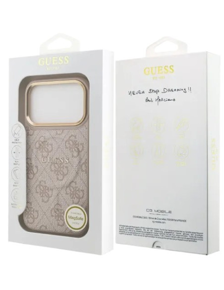 GUESS CARCASA MAGSAFE RING 4G IPHONE 17 PRO ROSA
