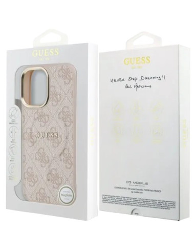GUESS CARCASA MAGSAFE RING 4G IPHONE 17 ROSA