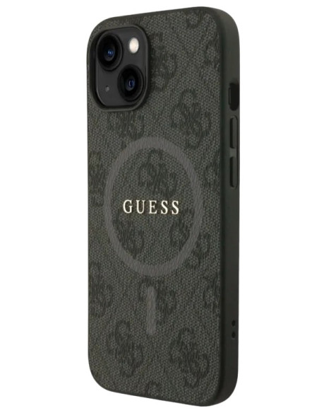 GUESS CARCASA MAGSAFE RING STRAP IPHONE 13 NEGRO