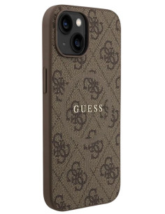 GUESS CARCASA MAGSAFE RING STRAP IPHONE 15 MARRON 2