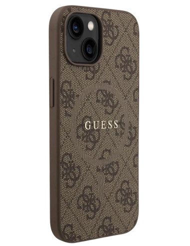 GUESS CARCASA MAGSAFE RING STRAP IPHONE 15 MARRON
