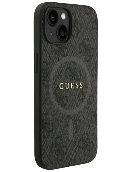 GUESS CARCASA MAGSAFE RING STRAP IPHONE 15 NEGRO