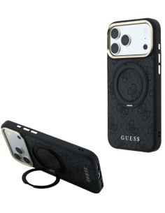 GUESS CARCASA MAGSAFE SOPORTE 360º 4G IPHONE 18 PRO MAX/17 PRO MAX GRIS