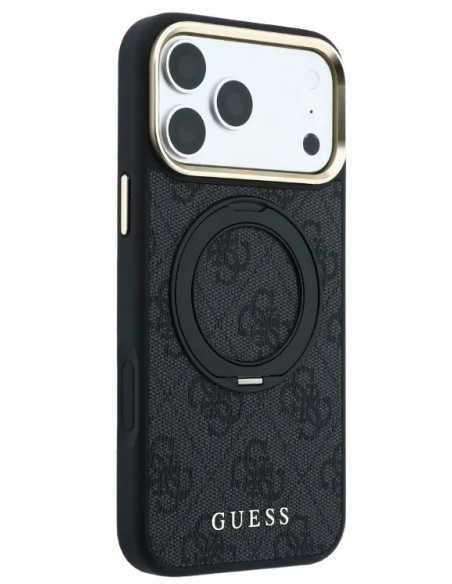 GUESS CARCASA MAGSAFE SOPORTE 360º 4G IPHONE 18 PRO MAX/17 PRO MAX GRIS