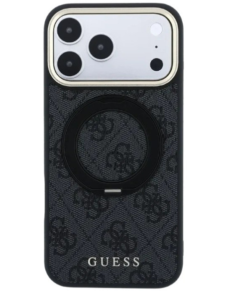 GUESS CARCASA MAGSAFE SOPORTE 360º 4G IPHONE 18 PRO MAX/17 PRO MAX GRIS