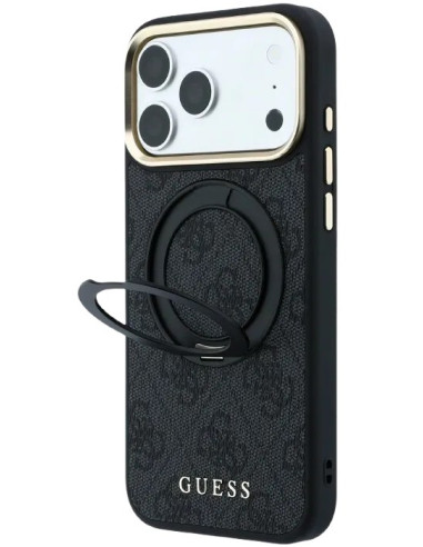 GUESS CARCASA MAGSAFE SOPORTE 360º 4G IPHONE 18 PRO MAX/17 PRO MAX GRIS