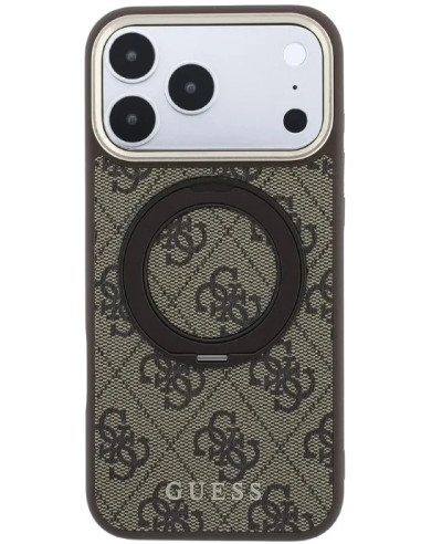 GUESS CARCASA MAGSAFE SOPORTE 360º 4G IPHONE 18 PRO/17 PRO MARRON