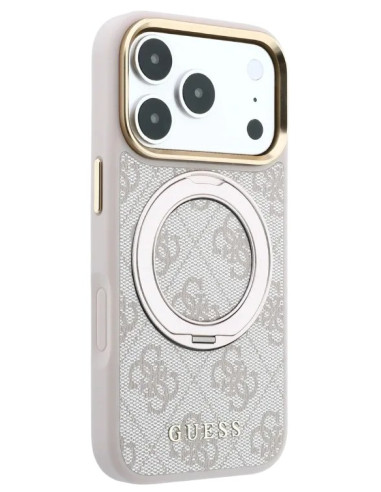 GUESS CARCASA MAGSAFE SOPORTE 360º 4G IPHONE 18 PRO/17 PRO ROSA