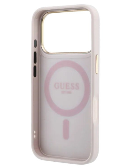 GUESS CARCASA MAGSAFE SOPORTE 360º 4G IPHONE 18 PRO/17 PRO ROSA