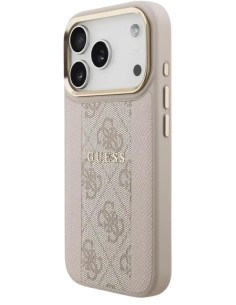 GUESS CARCASA MAGSAFE STRIPE 4G IPHONE 17 PRO ROSA