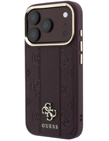 GUESS CARCASA MAGSAFE STRIPE PEONY 4G IPHONE 18 PRO BURDEOS