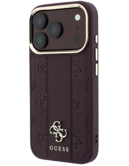 GUESS CARCASA MAGSAFE STRIPE PEONY 4G IPHONE 18 PRO BURDEOS