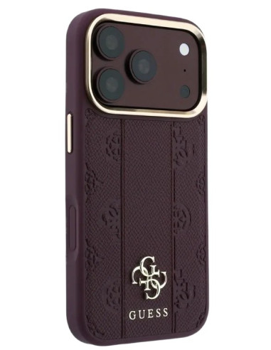 GUESS CARCASA MAGSAFE STRIPE PEONY 4G IPHONE 18 PRO BURDEOS