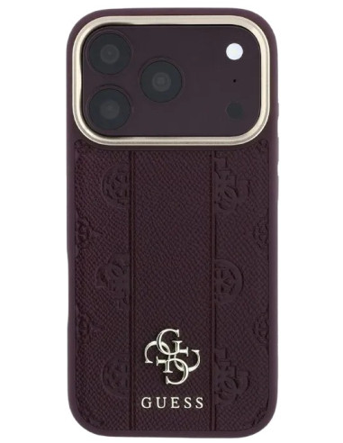 GUESS CARCASA MAGSAFE STRIPE PEONY 4G IPHONE 18 PRO BURDEOS