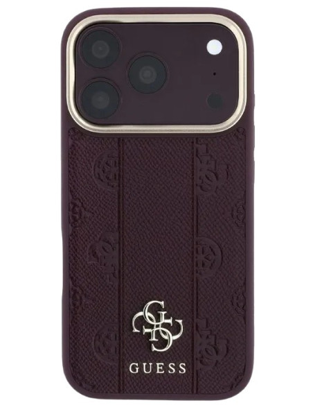 GUESS CARCASA MAGSAFE STRIPE PEONY 4G IPHONE 18 PRO BURDEOS