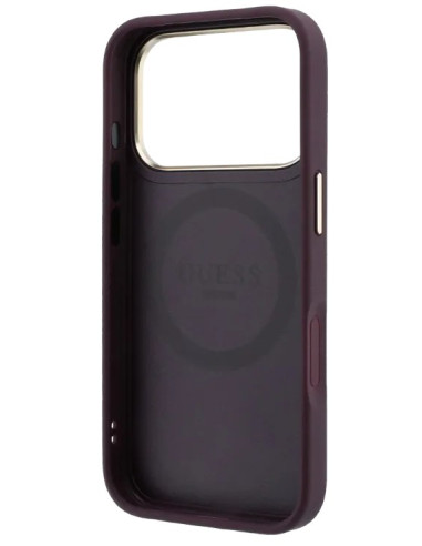 GUESS CARCASA MAGSAFE STRIPE PEONY 4G IPHONE 18 PRO BURDEOS
