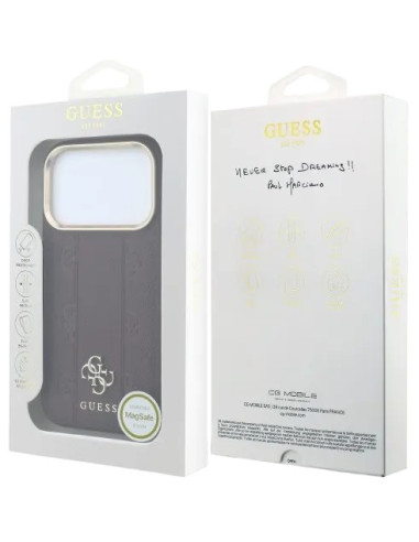 GUESS CARCASA MAGSAFE STRIPE PEONY 4G IPHONE 18 PRO BURDEOS