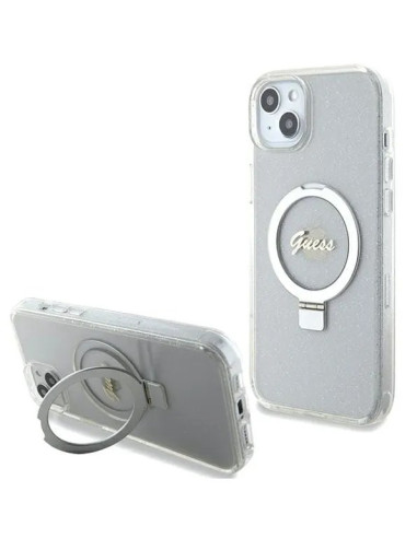 GUESS CARCASA RING MAGSAFE GLITTER IPHONE 15 PLUS