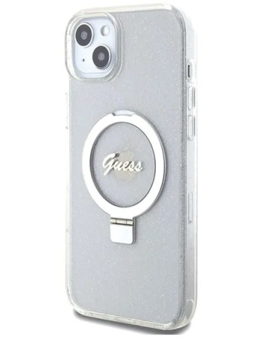 GUESS CARCASA RING MAGSAFE GLITTER IPHONE 15 PLUS