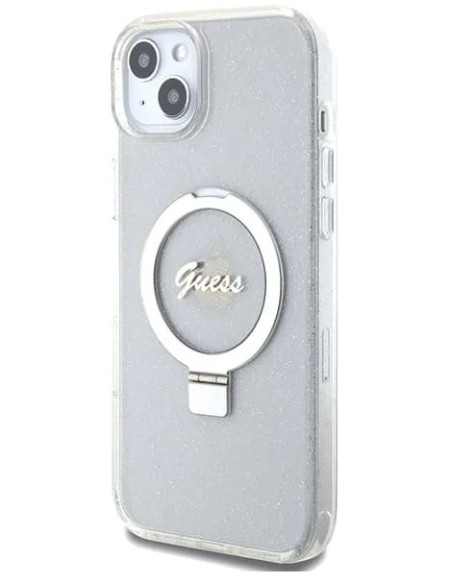 GUESS CARCASA RING MAGSAFE GLITTER IPHONE 15 PLUS