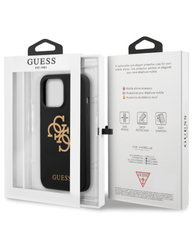 GUESS CARCASA SILICONE 4G IPHONE 13 PRO NEGRO