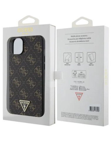 GUESS CARCASA TRIANGLE 4G IPHONE 15 PLUS NEGRO