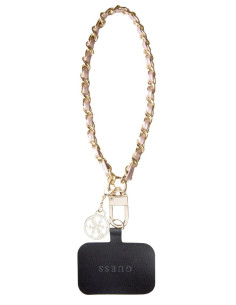 GUESS COLGANTE MUÑECA SAFFIANO 4G CHARM ROSA