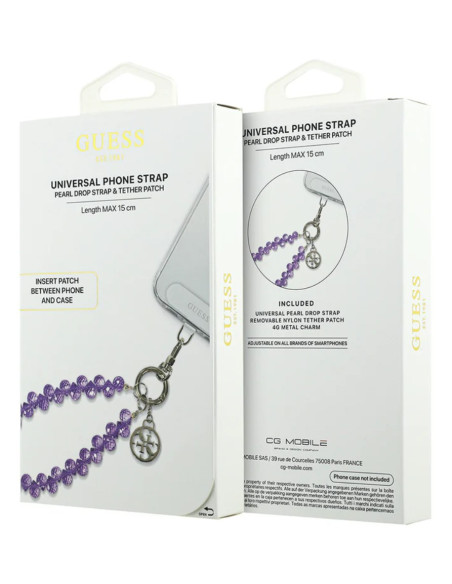 GUESS CORDON DE MANO CHARM CRYSTAL MORADO
