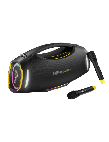 HIFUTURE ALTAVOZ IU/KARAOKE 2 MICRÓFONOS / BOOMBEAT 350W NEGRO