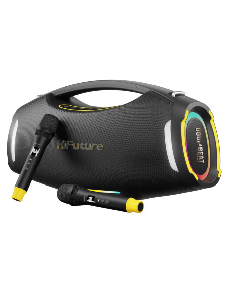 HIFUTURE ALTAVOZ IU/KARAOKE 2 MICRÓFONOS / BOOMBEAT 350W NEGRO
