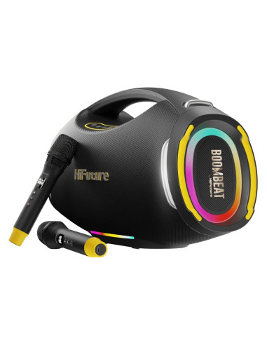 HIFUTURE ALTAVOZ IU/KARAOKE 2 MICRÓFONOS / BOOMBEAT 350W NEGRO