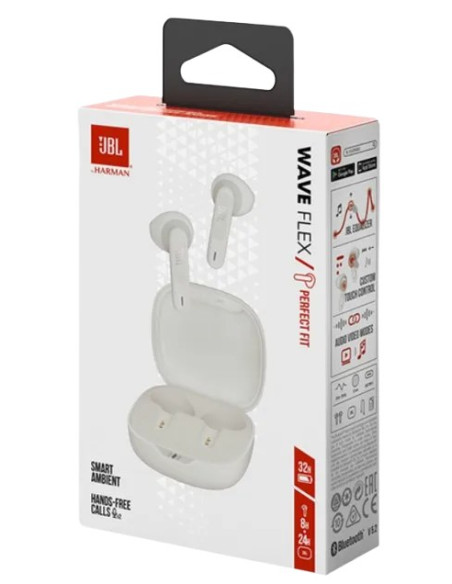 JBL AURICULAR BLUETOOTH WAVE FLEX BLANCO