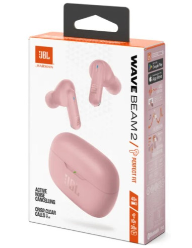 JBL AURICULAR CANCELACION RUIDO WAVE BEAM 2 ROSA