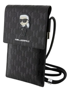 KARL LAGERFELD BANDOLERA MONOGRAM IKONIK NEGRO
