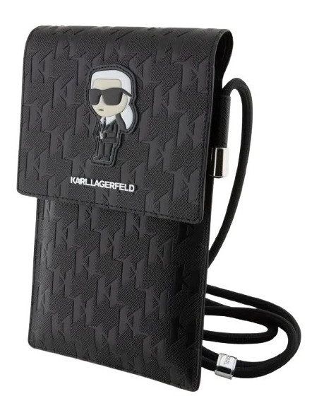 KARL LAGERFELD BANDOLERA MONOGRAM IKONIK NEGRO