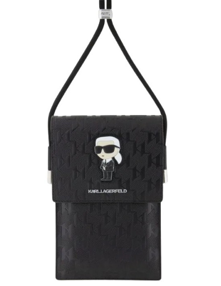 KARL LAGERFELD BANDOLERA MONOGRAM IKONIK NEGRO