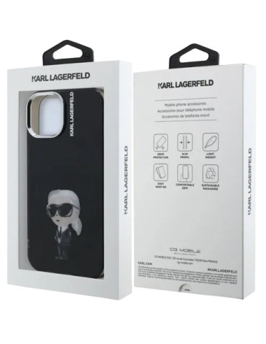 KARL LAGERFELD CARCASA AQUARELLE IPHONE 15 NEGRO