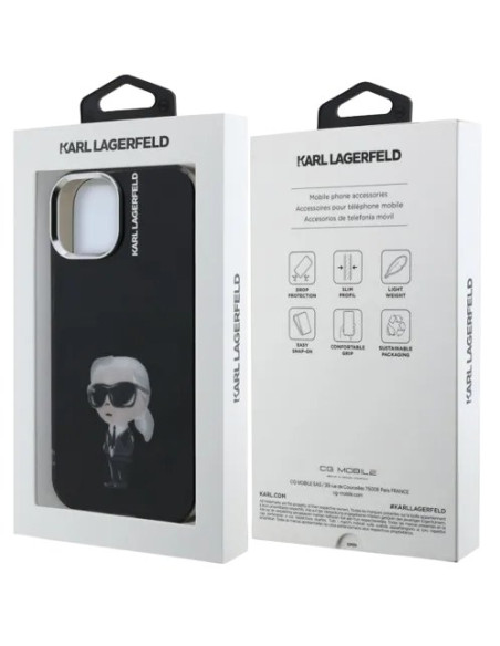 KARL LAGERFELD CARCASA AQUARELLE IPHONE 15 NEGRO