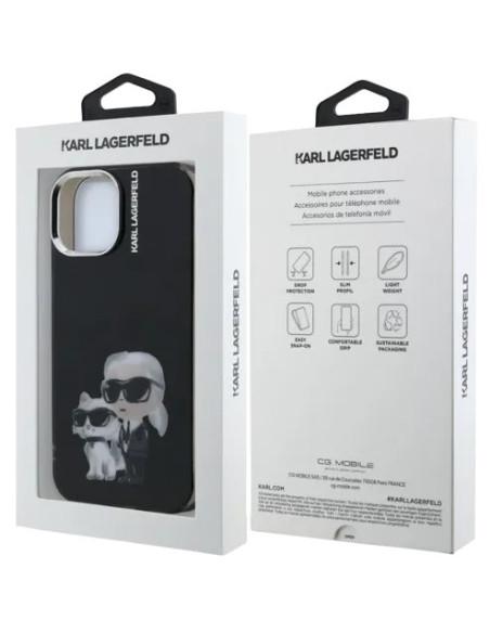 KARL LAGERFELD CARCASA AQUARELLE K&C IPHONE 15 NEGRO