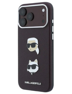 KARL LAGERFELD CARCASA GRAINED K&C HEADS IPHONE 18 PRO MAX/17 PRO MAX BURDEOS