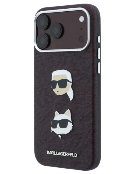 KARL LAGERFELD CARCASA GRAINED K&C HEADS IPHONE 18 PRO MAX/17 PRO MAX BURDEOS