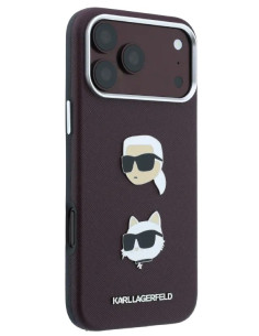 KARL LAGERFELD CARCASA GRAINED K&C HEADS IPHONE 18 PRO MAX/17 PRO MAX BURDEOS 2