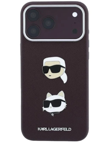 KARL LAGERFELD CARCASA GRAINED K&C HEADS IPHONE 18 PRO MAX/17 PRO MAX BURDEOS