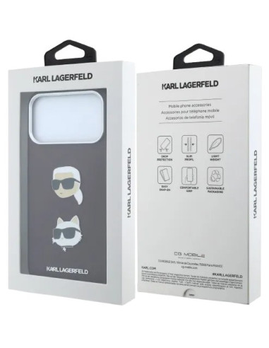 KARL LAGERFELD CARCASA GRAINED K&C HEADS IPHONE 18 PRO MAX/17 PRO MAX BURDEOS