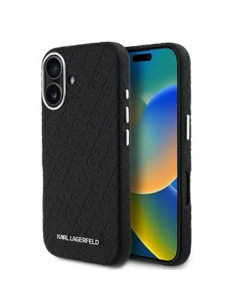 KARL LAGERFELD CARCASA GRAINED LOGO IPHONE 16 NEGRO