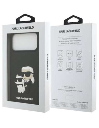 KARL LAGERFELD CARCASA K&C HEADS 3D IPHONE 17 PRO NEGRO