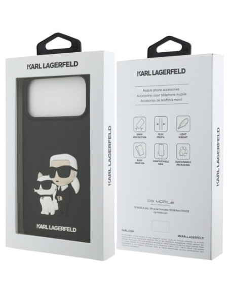 KARL LAGERFELD CARCASA K&C HEADS 3D IPHONE 17 PRO NEGRO