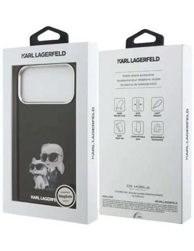 KARL LAGERFELD CARCASA MAGSAFE AQUARELLE K&C IPHONE 17 PRO MAX NEGRO