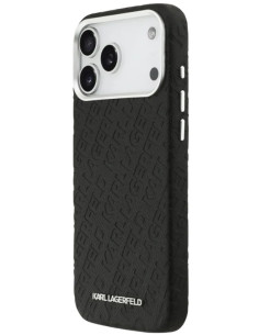 KARL LAGERFELD CARCASA MAGSAFE GRAINED REPEATED LOGO IPHONE 16 PRO MAX NEGRO