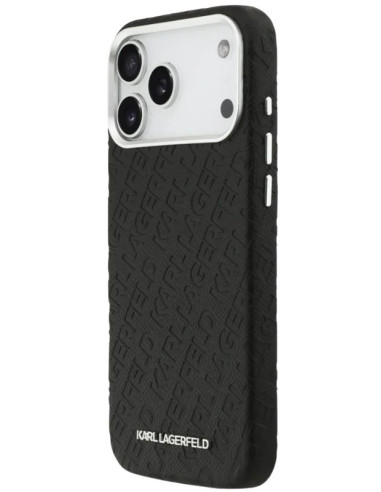 KARL LAGERFELD CARCASA MAGSAFE GRAINED REPEATED LOGO IPHONE 16 PRO MAX NEGRO